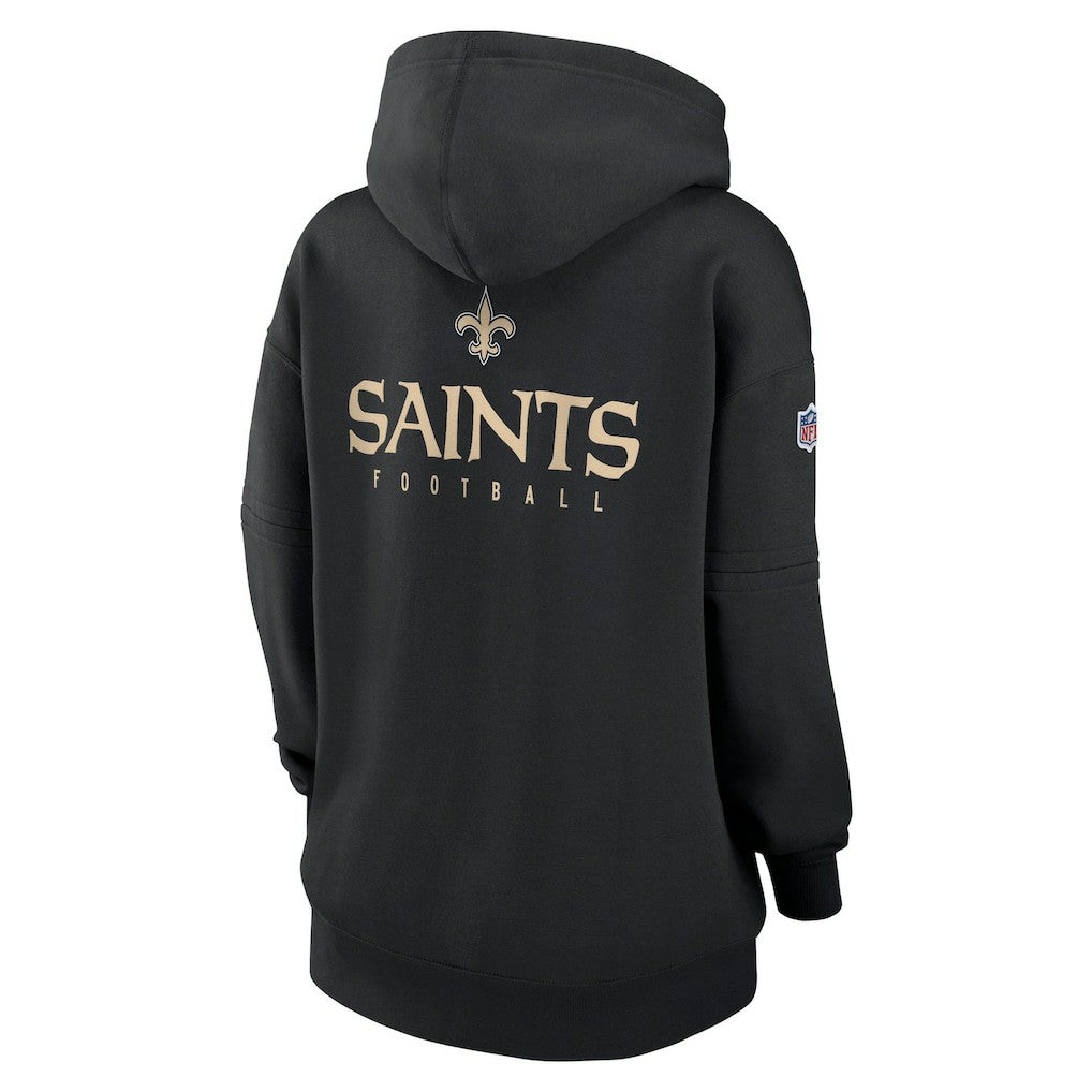 New Orleans Saints Women's 2023 Sideline Club Fleece Pullover Hoodie - Black Hoodies