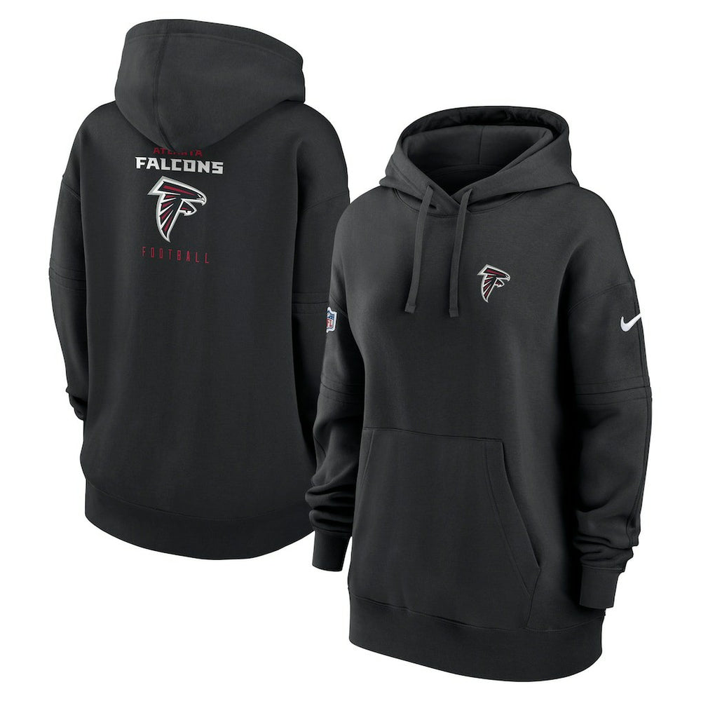 Atlanta Falcons Women's 2023 Sideline Club Fleece Pullover Hoodie - Black Hoodies