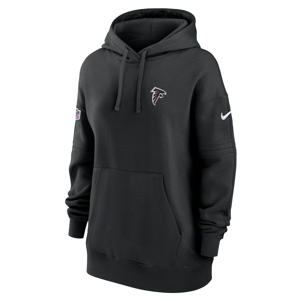 Atlanta Falcons Women's 2023 Sideline Club Fleece Pullover Hoodie - Black Hoodies