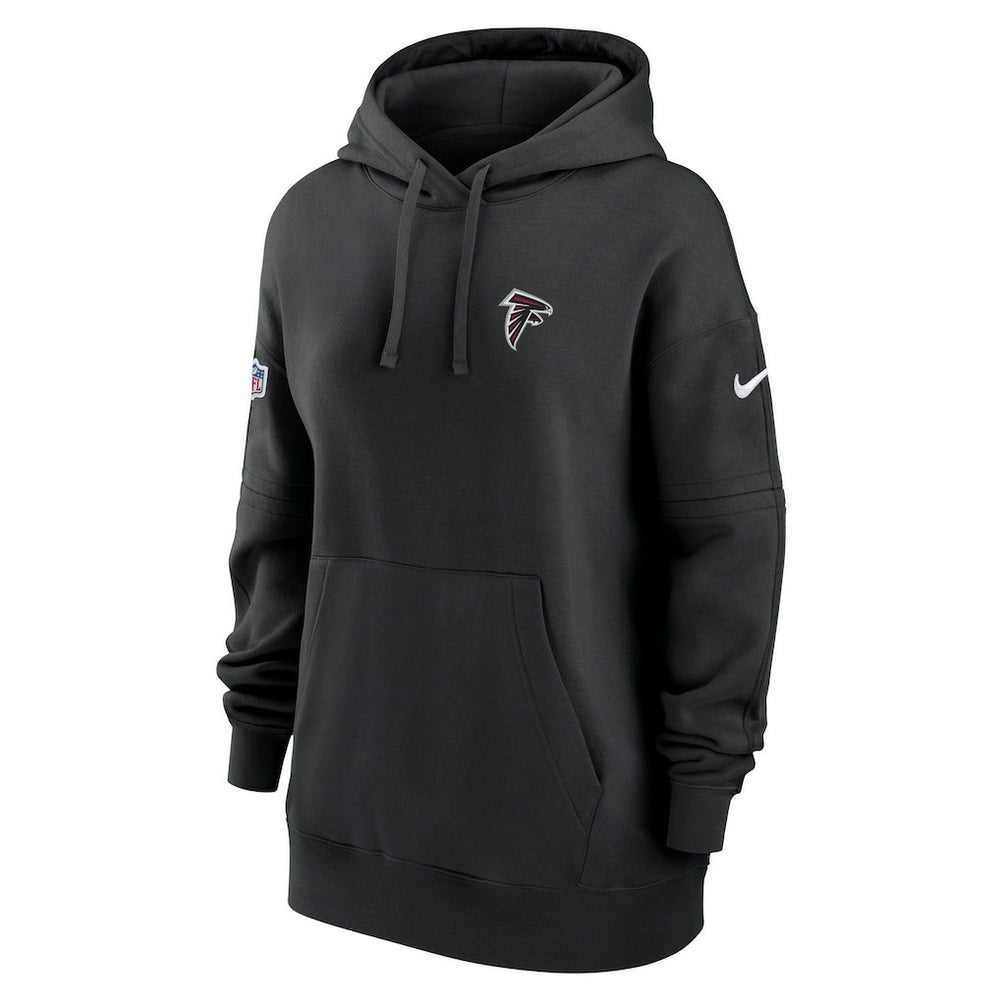 Atlanta Falcons Women's 2023 Sideline Club Fleece Pullover Hoodie - Black Hoodies