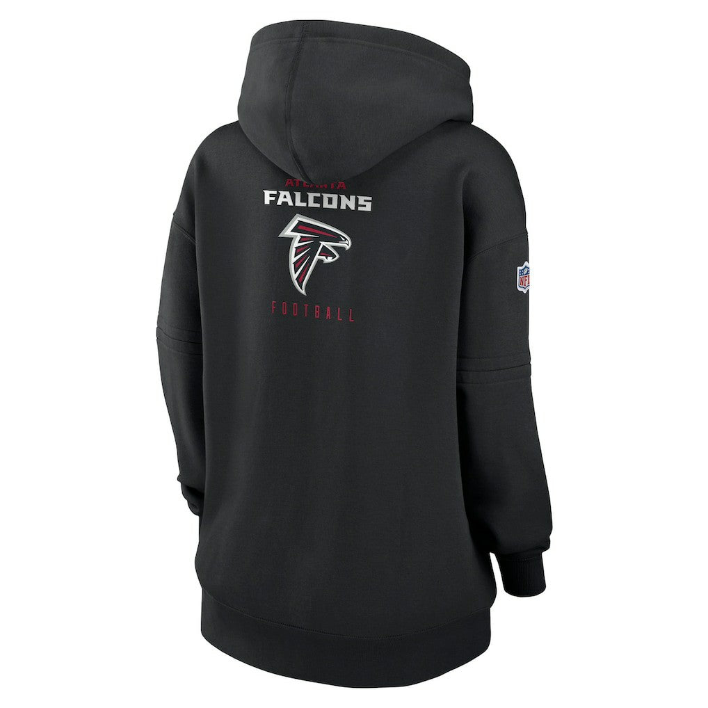 Atlanta Falcons Women's 2023 Sideline Club Fleece Pullover Hoodie - Black Hoodies