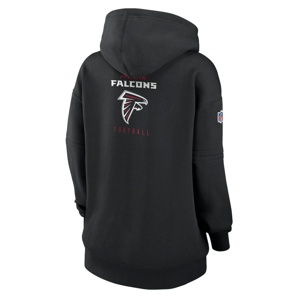 Atlanta Falcons Women's 2023 Sideline Club Fleece Pullover Hoodie - Black Hoodies