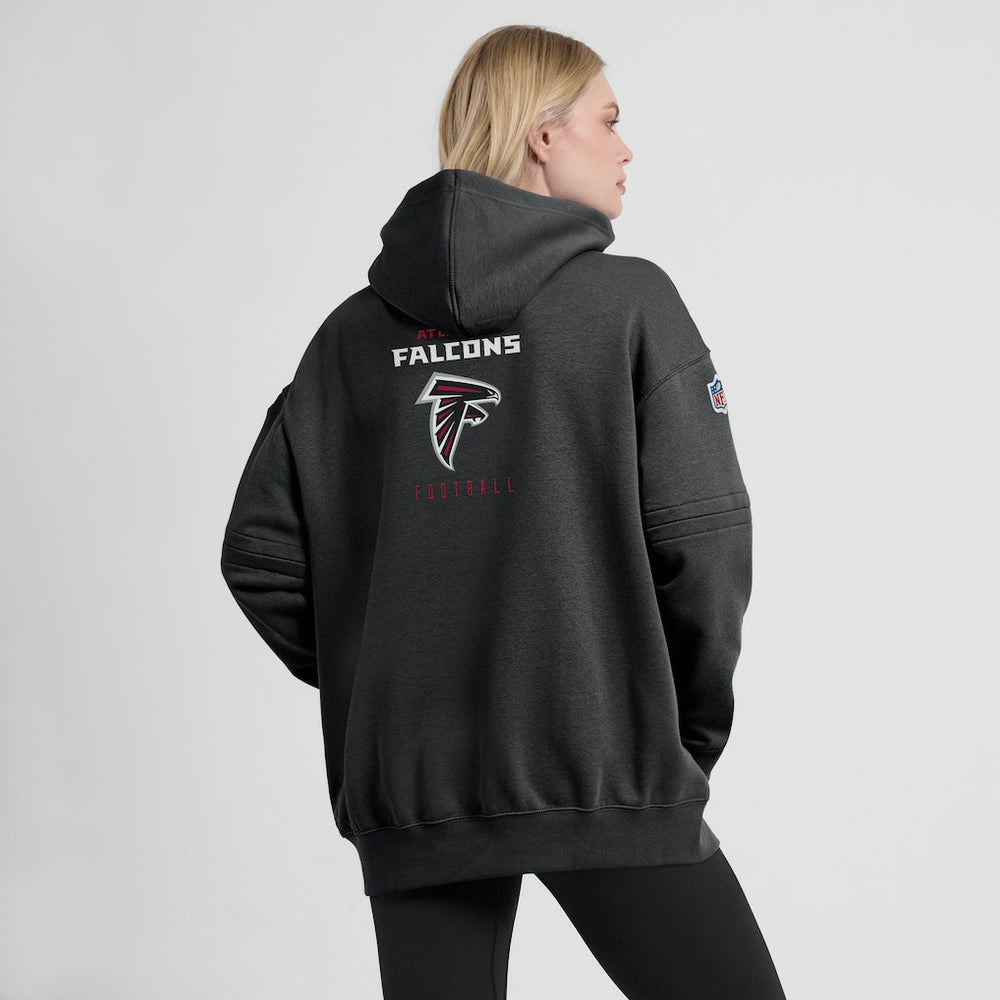Atlanta Falcons Women's 2023 Sideline Club Fleece Pullover Hoodie - Black Hoodies