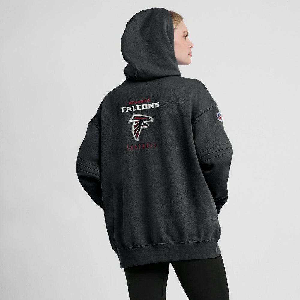 Atlanta Falcons Women's 2023 Sideline Club Fleece Pullover Hoodie - Black Hoodies