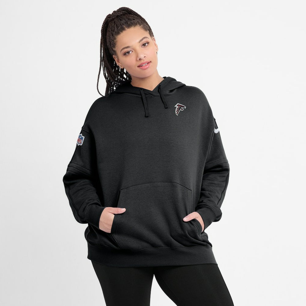 Atlanta Falcons Women's 2023 Sideline Club Fleece Pullover Hoodie - Black Hoodies