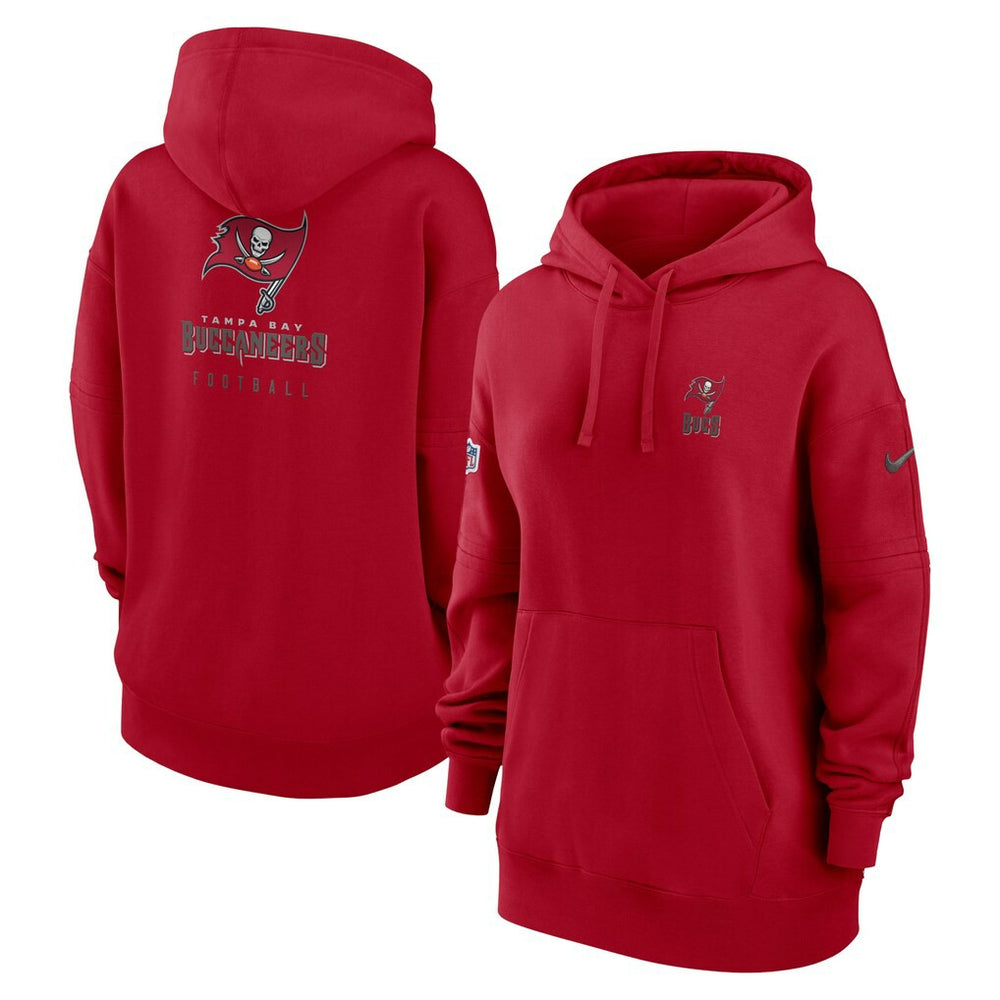 Tampa Bay Buccaneers Women's 2023 Sideline Club Fleece Pullover Hoodie - Red Hoodies