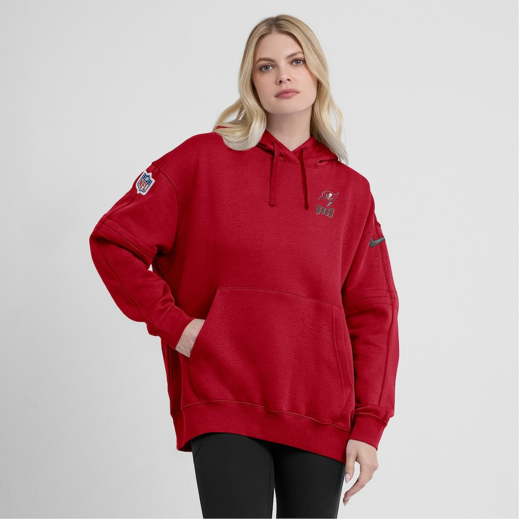 Tampa Bay Buccaneers Women's 2023 Sideline Club Fleece Pullover Hoodie - Red Hoodies