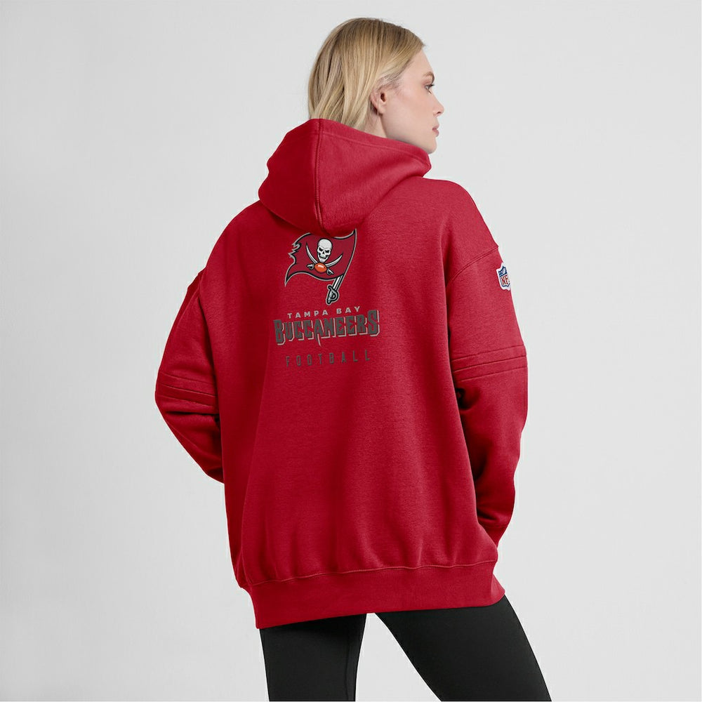 Tampa Bay Buccaneers Women's 2023 Sideline Club Fleece Pullover Hoodie - Red Hoodies