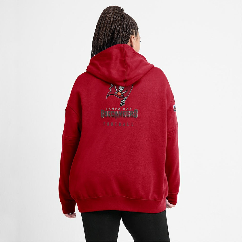 Tampa Bay Buccaneers Women's 2023 Sideline Club Fleece Pullover Hoodie - Red Hoodies
