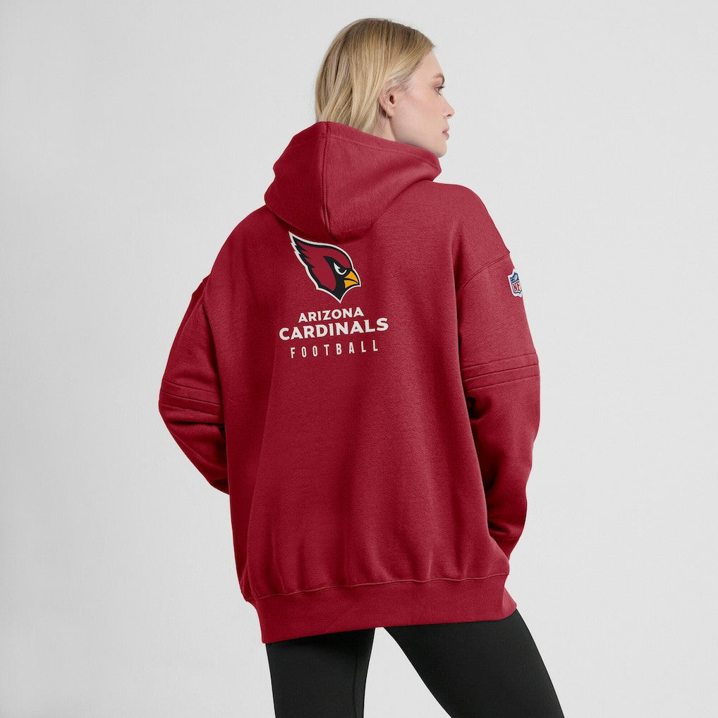 Arizona Cardinals Women's 2023 Sideline Club Fleece Pullover Hoodie - Cardinal Hoodies
