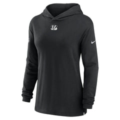 Cincinnati Bengals Women's Sideline Performance Long Sleeve Hoodie T-Shirt - Black Hoodies