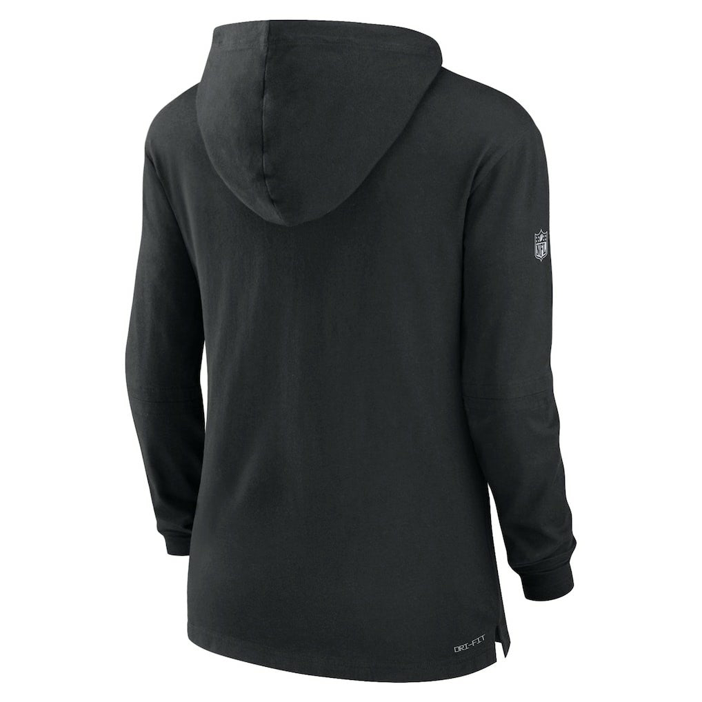 Cincinnati Bengals Women's Sideline Performance Long Sleeve Hoodie T-Shirt - Black Hoodies