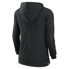 Arizona Cardinals Women's Sideline Performance Long Sleeve Hoodie T-Shirt - Black Hoodies