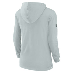 Las Vegas Raiders Women's Sideline Performance Long Sleeve Hoodie T-Shirt - Silver Hoodies