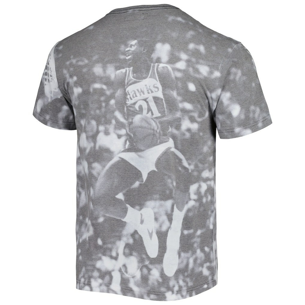 Dominique Wilkins Atlanta Hawks Above The Rim T-Shirt Heather Gray - Mitchell & Ness