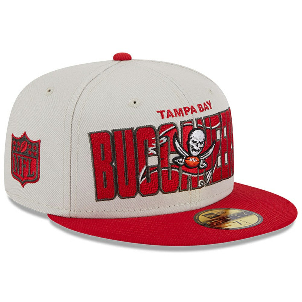 Tampa Bay Buccaneers New Era 2023 NFL Draft On Stage 59FIFTY Fitted Hat - Stone/Red Hats