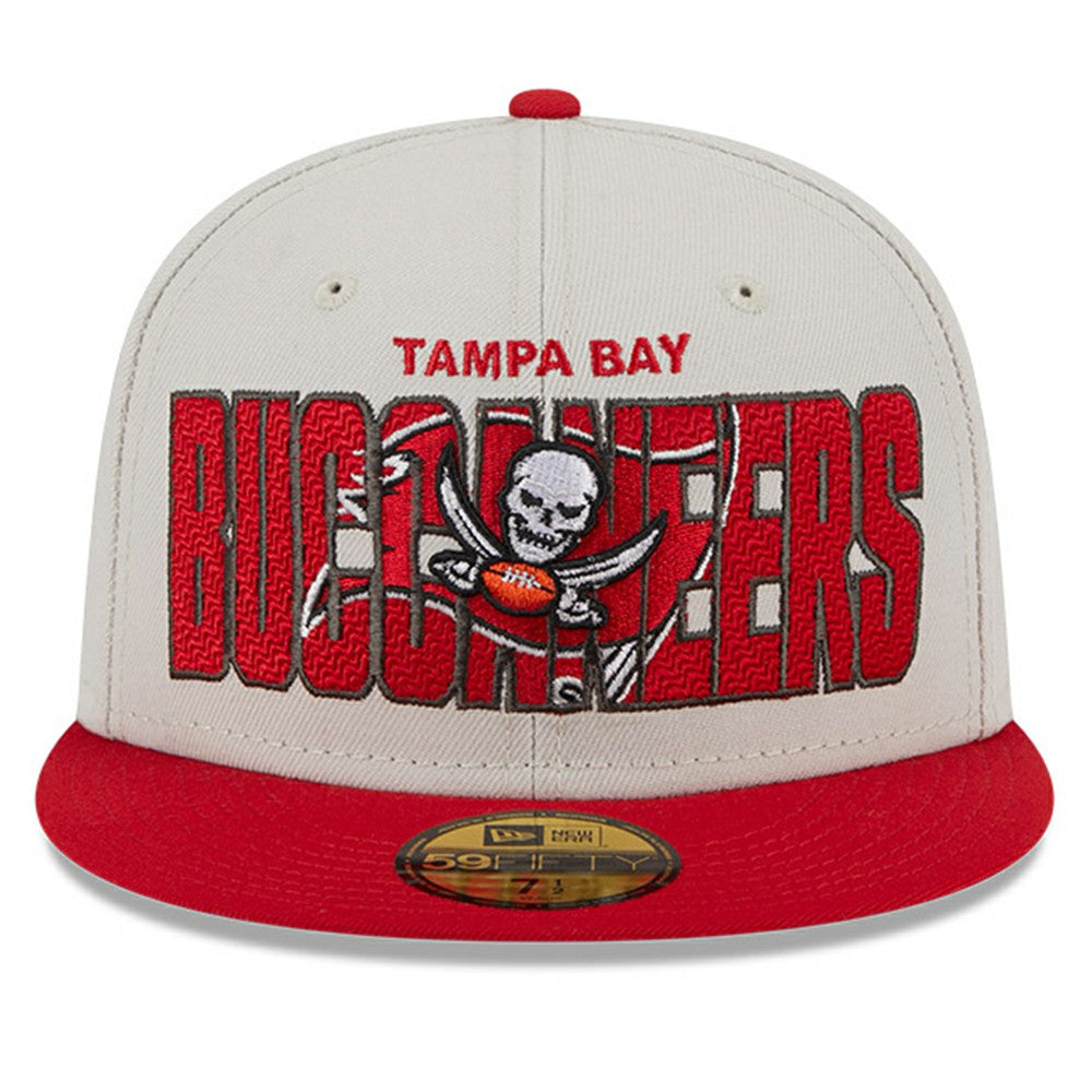 Tampa Bay Buccaneers New Era 2023 NFL Draft On Stage 59FIFTY Fitted Hat - Stone/Red Hats