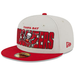 Tampa Bay Buccaneers New Era 2023 NFL Draft On Stage 59FIFTY Fitted Hat - Stone/Red Hats
