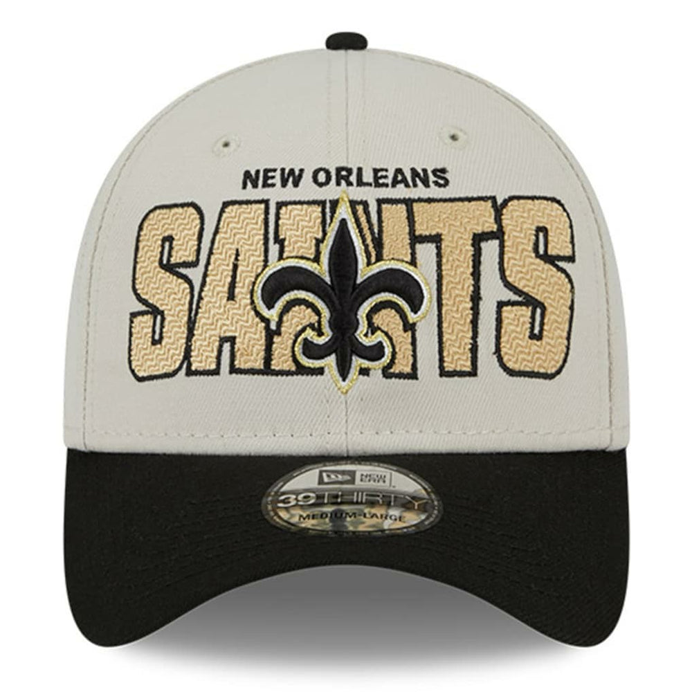 New Orleans Saints New Era 2023 NFL Draft 39THIRTY Flex Hat - Stone/Black Hats