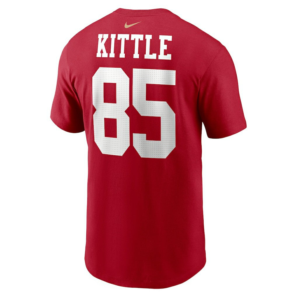 George Kittle San Francisco 49ers Player Name & Number T-Shirt - Scarlet T-shirts