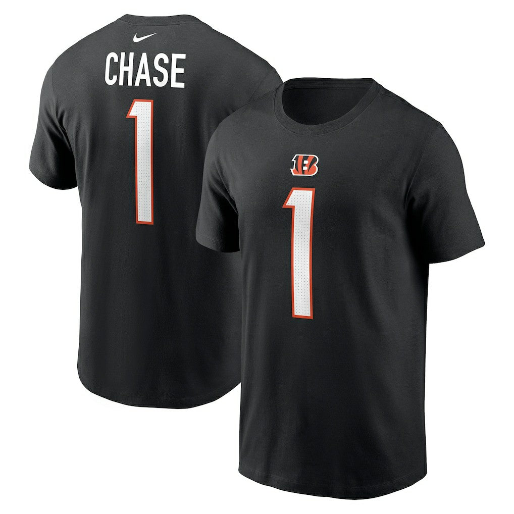 Ja'Marr Chase Cincinnati Bengals Player Name & Number T-Shirt - Black T-shirts