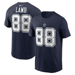 CeeDee Lamb Dallas Cowboys Player Name & Number T-Shirt - Navy T-shirts