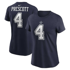 Dak Prescott Dallas Cowboys Women's Player Name & Number T-Shirt - Navy T-shirts
