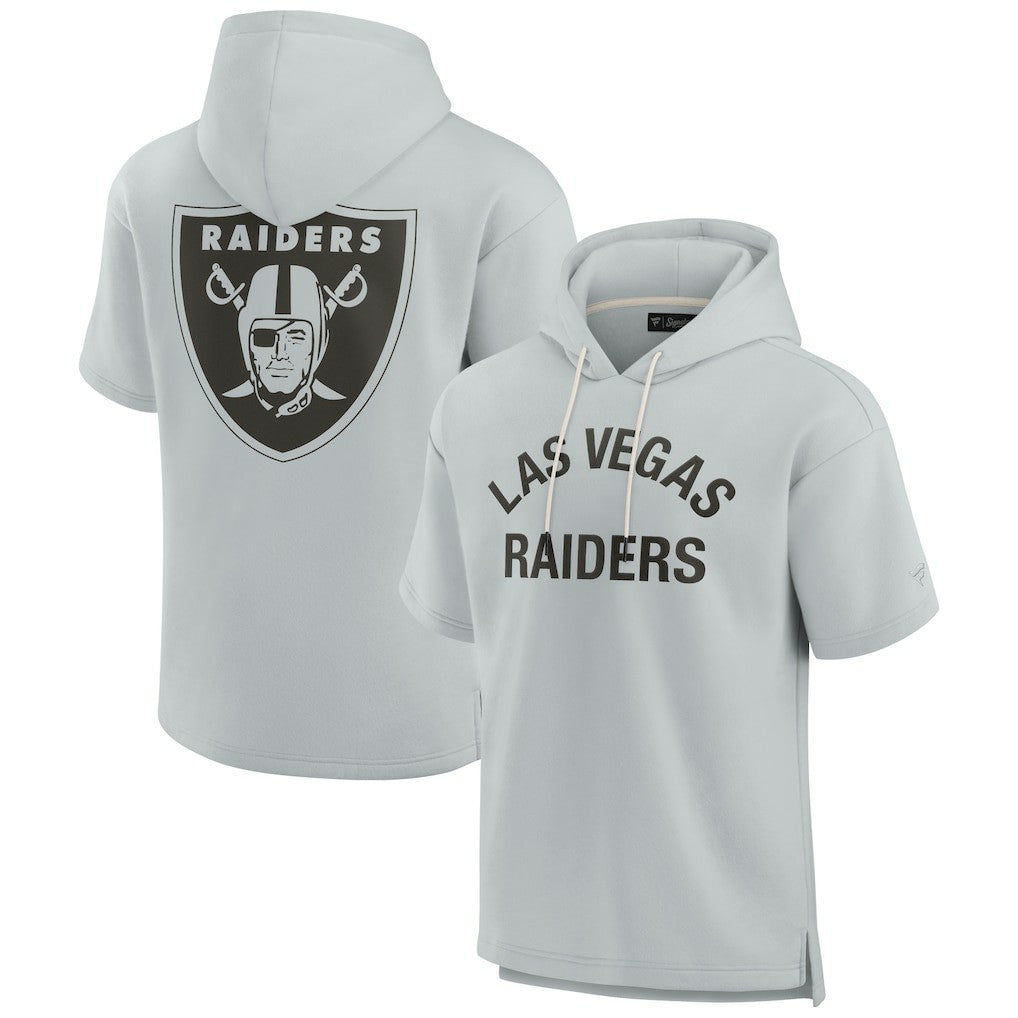 Las Vegas Raiders Unisex Elements Super Soft Fleece Short Sleeve Pullover Hoodie - Gray Hoodies