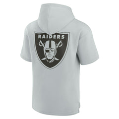 Las Vegas Raiders Unisex Elements Super Soft Fleece Short Sleeve Pullover Hoodie - Gray Hoodies