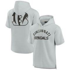 Cincinnati Bengals Unisex Elements Super Soft Fleece Short Sleeve Pullover Hoodie - Gray Hoodies