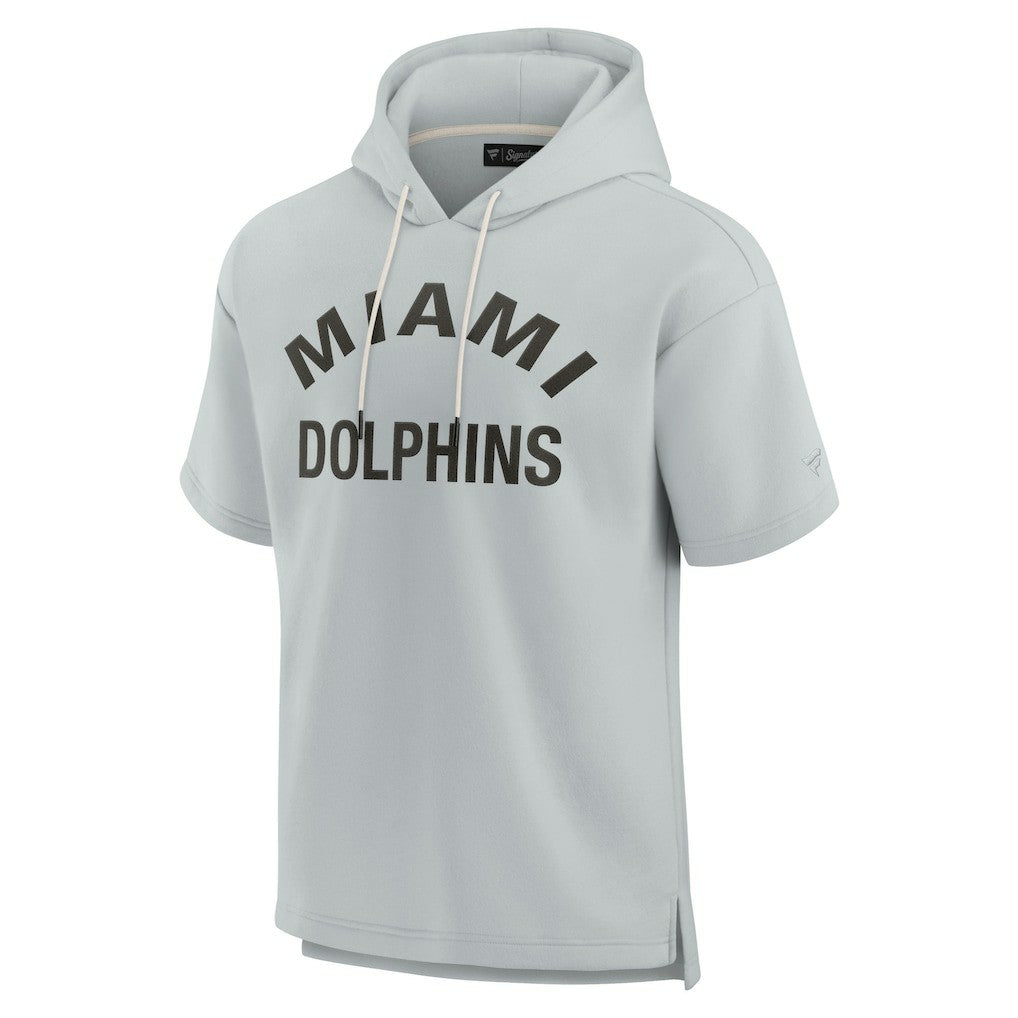Miami Dolphins Unisex Elements Super Soft Fleece Short Sleeve Pullover Hoodie - Gray Hoodies