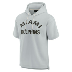 Miami Dolphins Unisex Elements Super Soft Fleece Short Sleeve Pullover Hoodie - Gray Hoodies