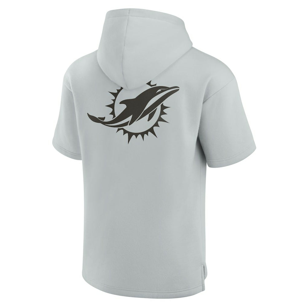 Miami Dolphins Unisex Elements Super Soft Fleece Short Sleeve Pullover Hoodie - Gray Hoodies