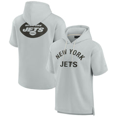 New York Jets Unisex Elements Super Soft Fleece Short Sleeve Pullover Hoodie - Gray Hoodies
