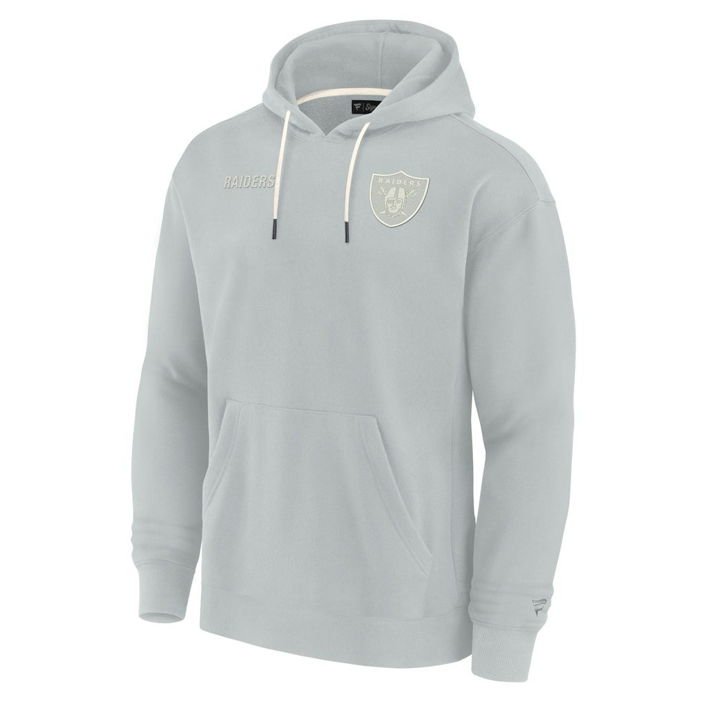 Las Vegas Raiders Unisex Elements Super Soft Fleece Pullover Hoodie - Gray Hoodies