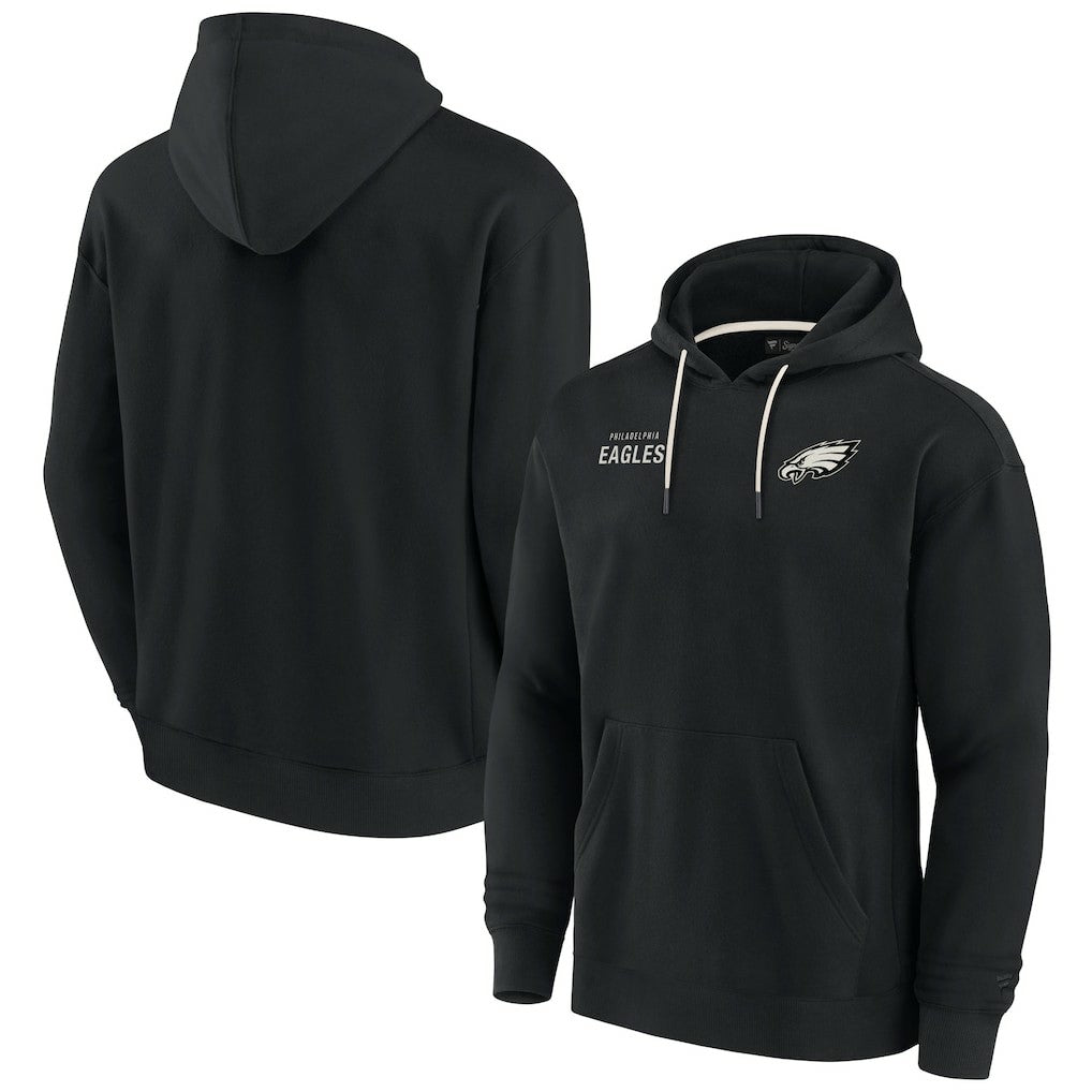 Philadelphia Eagles Unisex Elements Super Soft Fleece Pullover Hoodie - Black Hoodies
