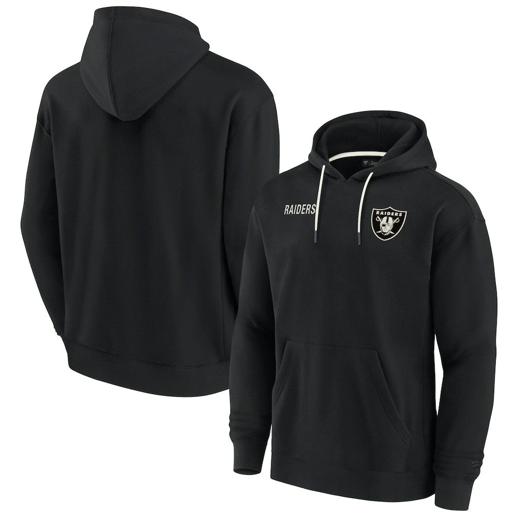 Las Vegas Raiders Unisex Elements Super Soft Fleece Pullover Hoodie - Black Hoodies