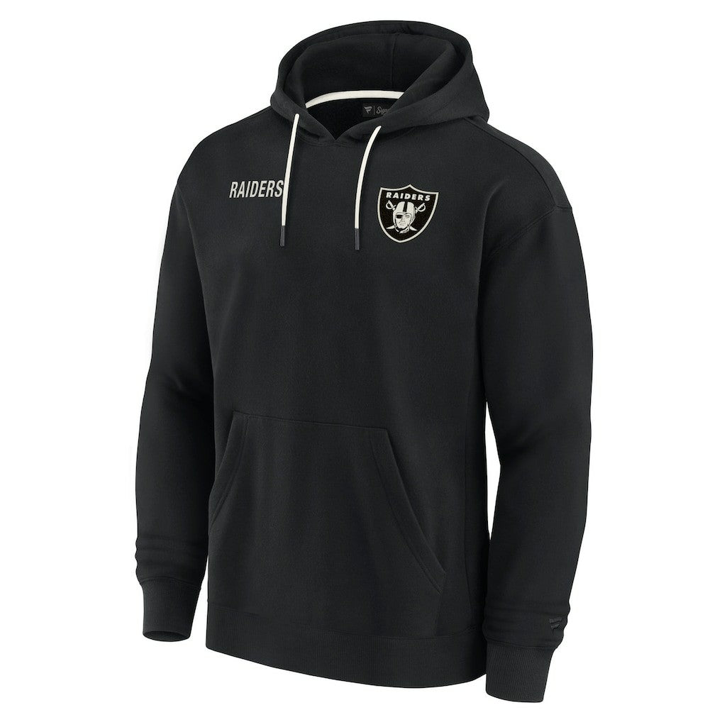 Las Vegas Raiders Unisex Elements Super Soft Fleece Pullover Hoodie - Black Hoodies