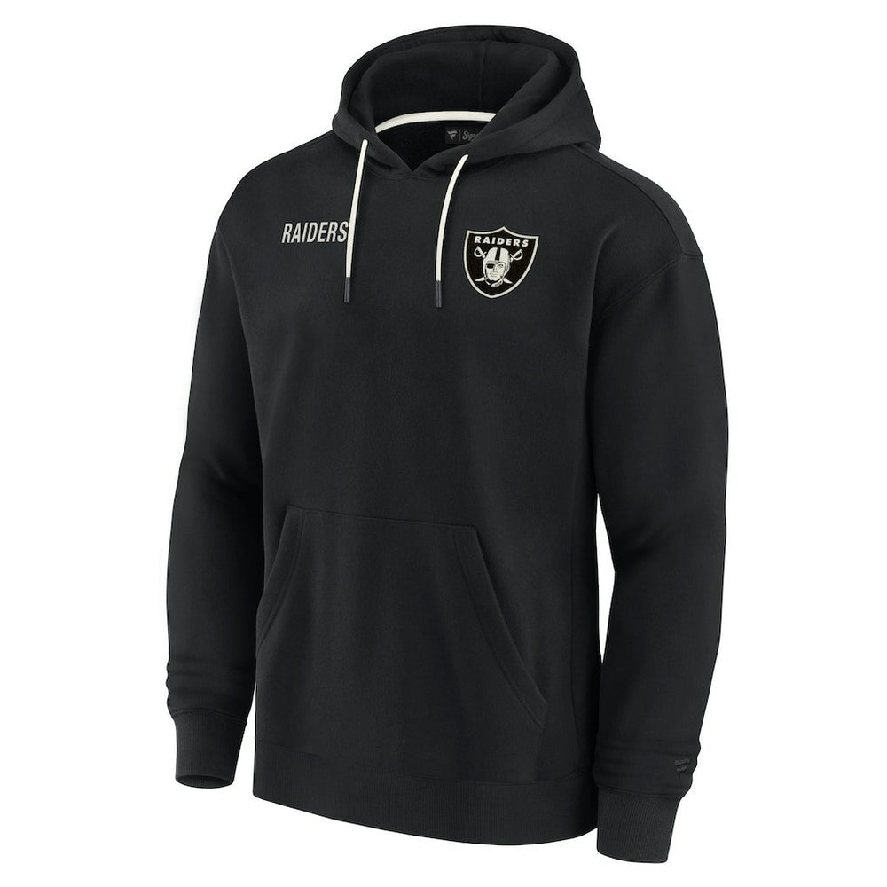 Las Vegas Raiders Unisex Elements Super Soft Fleece Pullover Hoodie - Black Hoodies