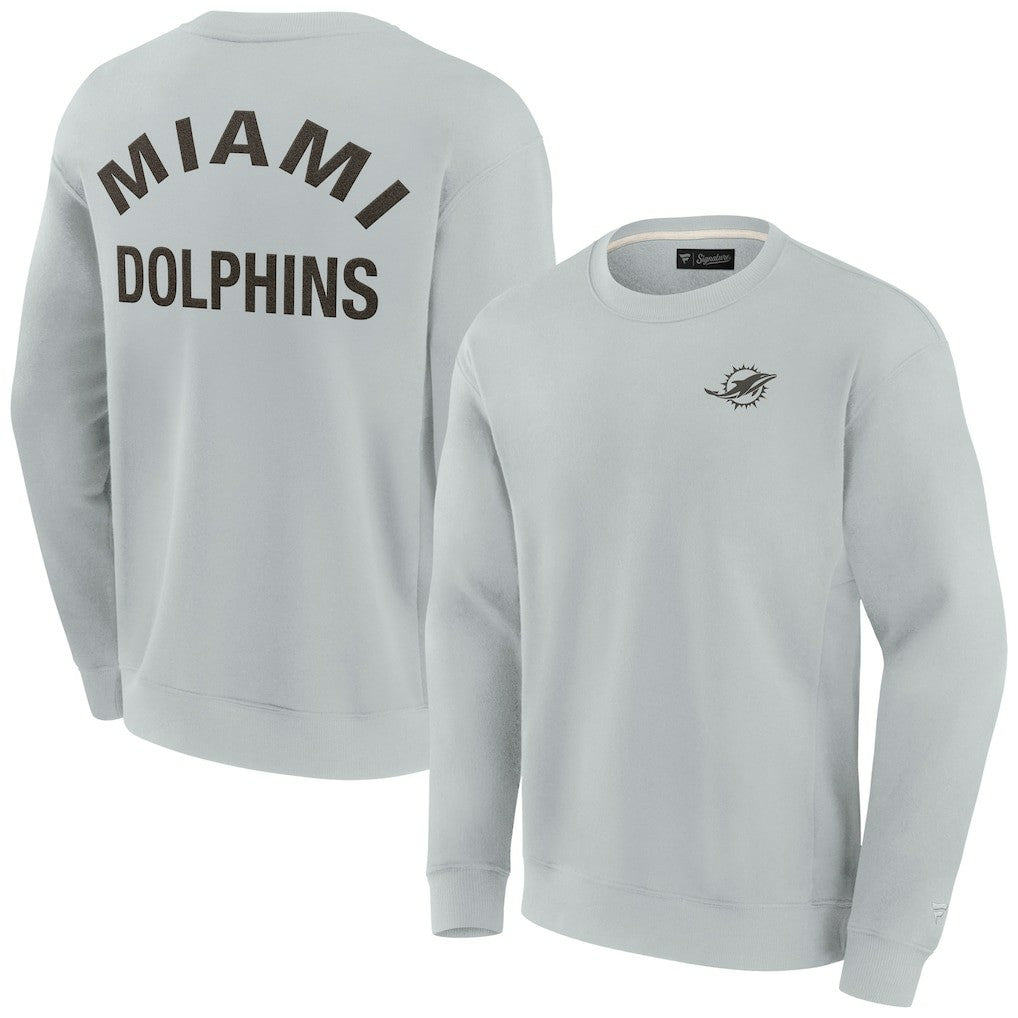 Miami Dolphins Unisex Elements Super Soft Pullover Sweatshirt - Gray Pullover