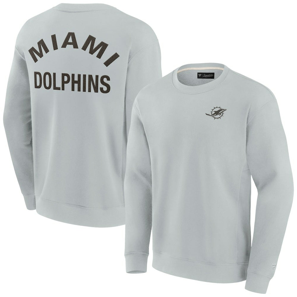 Miami Dolphins Unisex Elements Super Soft Pullover Sweatshirt - Gray Pullover