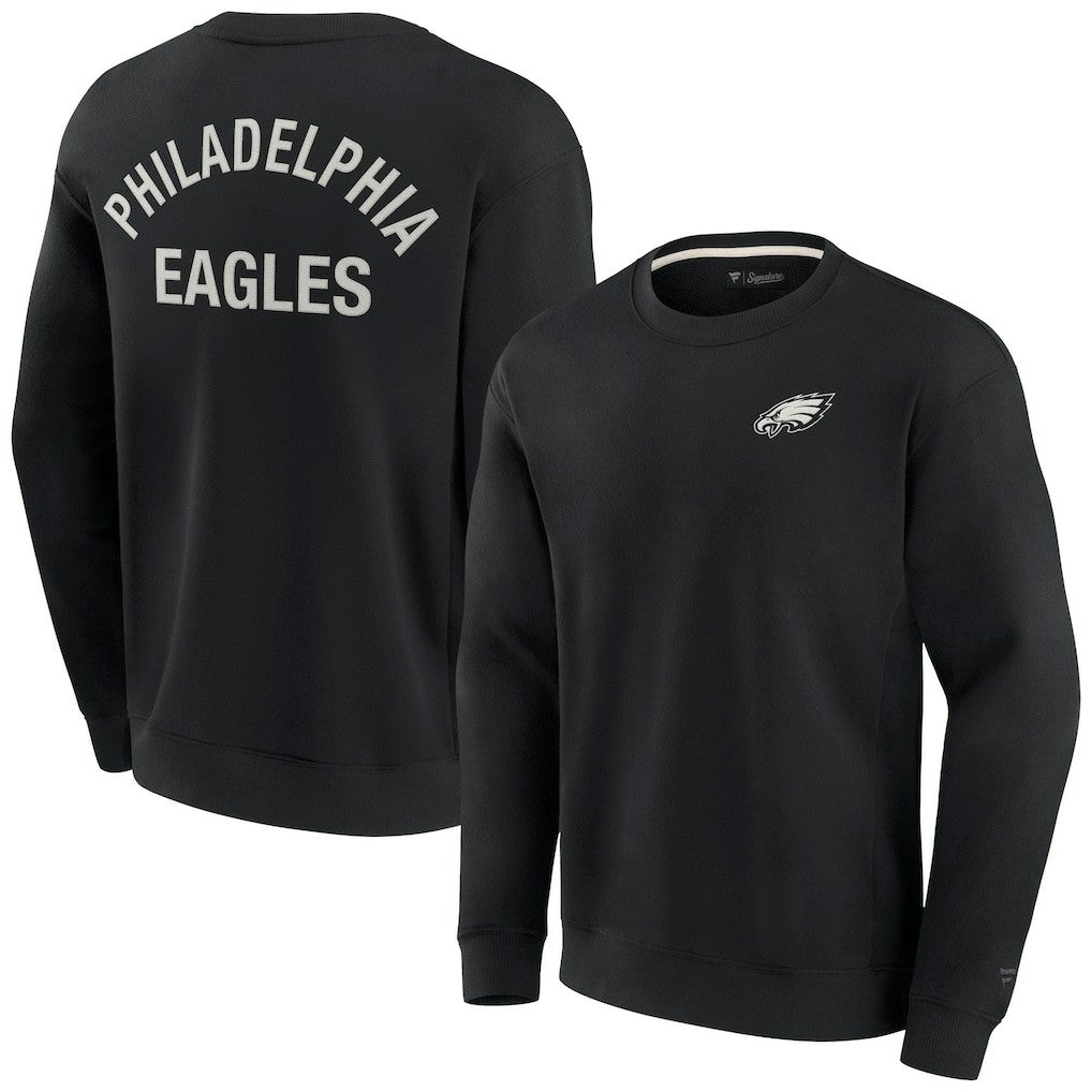 Philadelphia Eagles Unisex Elements Super Soft Pullover Sweatshirt - Black Pullover