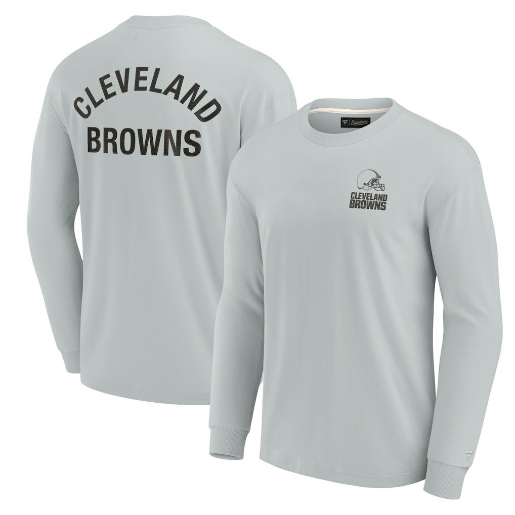 Cleveland Browns Unisex Elements Super Soft Long Sleeve T-Shirt - Gray T-shirts