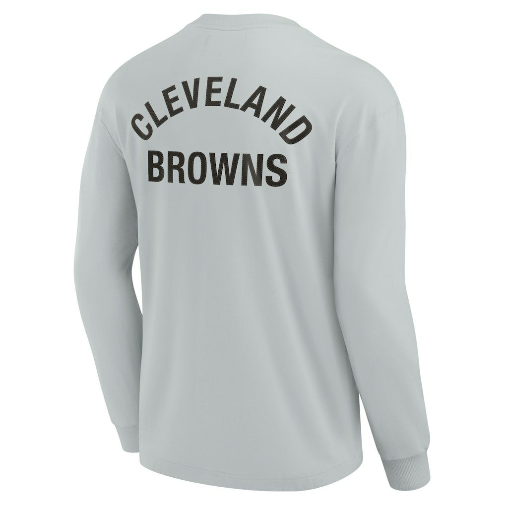 Cleveland Browns Unisex Elements Super Soft Long Sleeve T-Shirt - Gray T-shirts