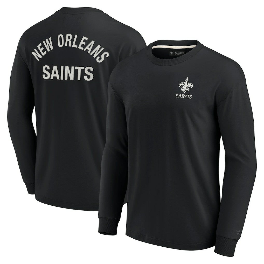 New Orleans Saints Unisex Elements Super Soft Long Sleeve T-Shirt - Black T-shirts
