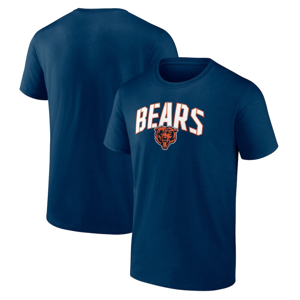 Chicago Bears Arched Kicker Stencil T-Shirt - Navy T-shirts