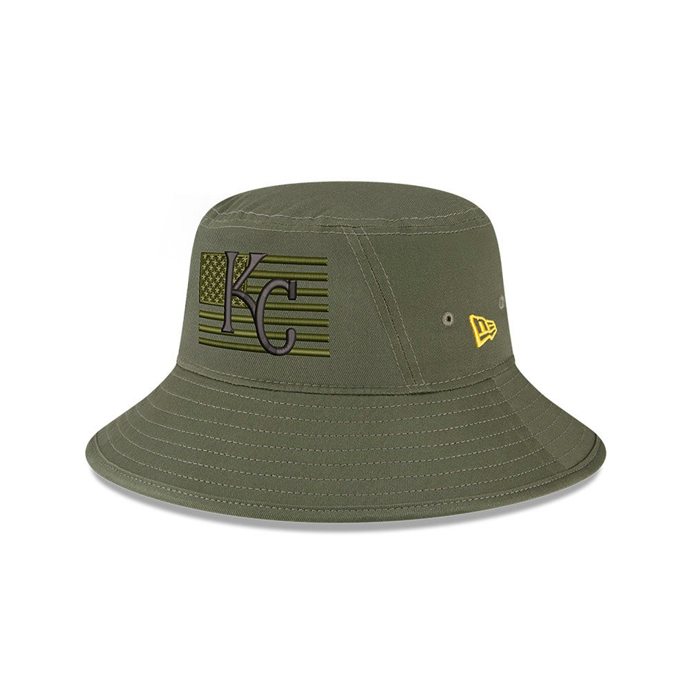 Kansas City Royals New Era 2023 Armed Forces Day Bucket Hat - Green Hats