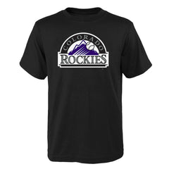 Colorado Rockies Youth Logo Primary Team T-Shirt - Black T-shirts
