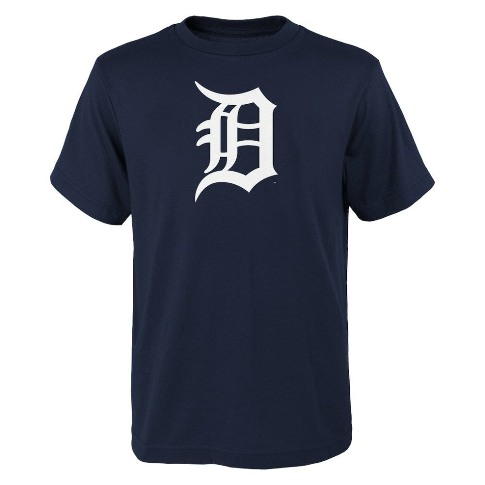 Detroit Tigers Youth Logo Primary Team T-Shirt - Navy T-shirts