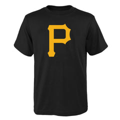 Pittsburgh Pirates Youth Logo Primary Team T-Shirt - Black T-shirts